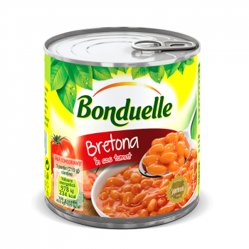 Fasole alba Bonduelle Bretona in sos tomat, cutie, 400 g