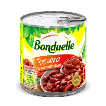 Fasole rosie boabe Bonduelle Peruana in sos tomat picant, Cutie, 400 g