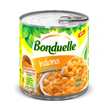 Fasole alba Bonduelle Indiana in sos curry, cutie, 430 g