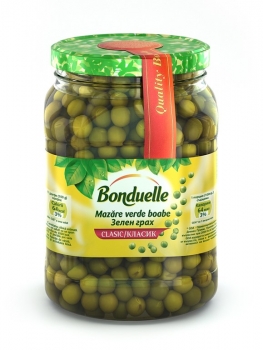 Mazare verde boabe Bonduelle, Borcan,  580 ml