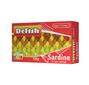 Sardina in sos tomat DeFish,Cutie, 125 g