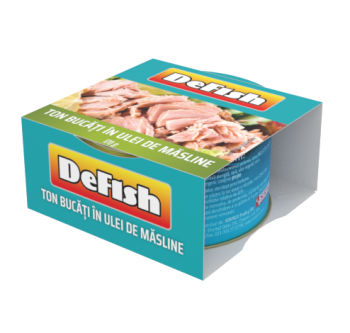 Ton bucati in ulei de masline DeFish, Cutie, 170 g