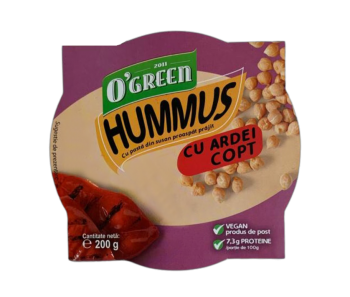 Hummus cu ardei copti O’Green, 200g